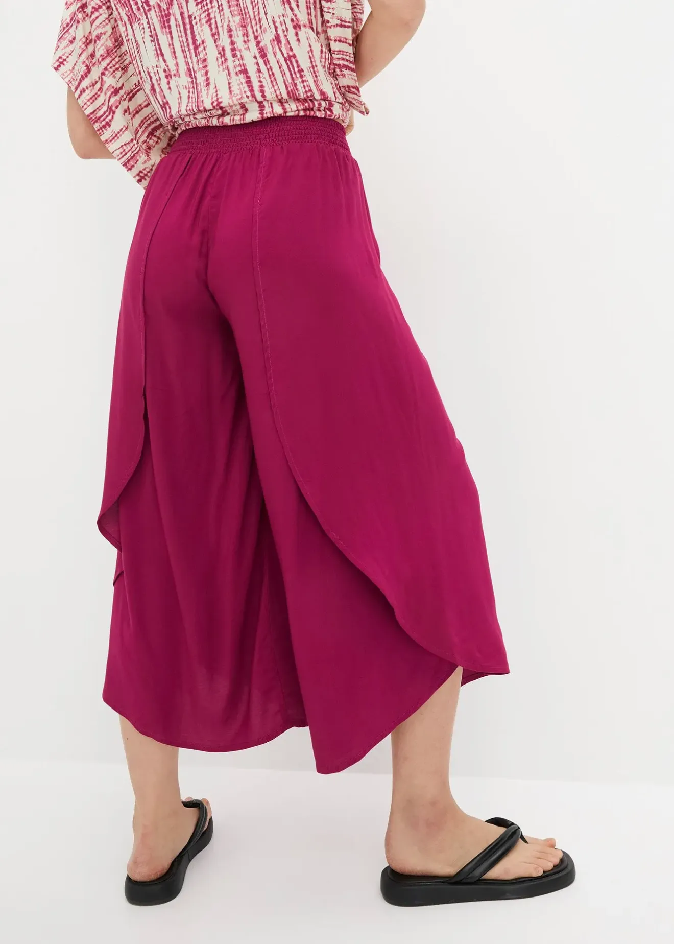 Femme bonprix Pantalons|Jupe-culotte longueur mollet en viscose