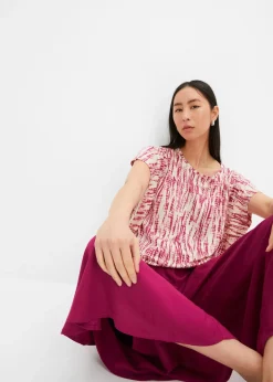 Femme bonprix Pantalons|Jupe-culotte longueur mollet en viscose