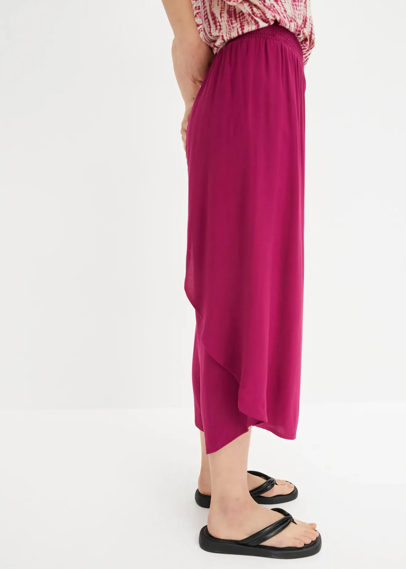 Femme bonprix Pantalons|Jupe-culotte longueur mollet en viscose