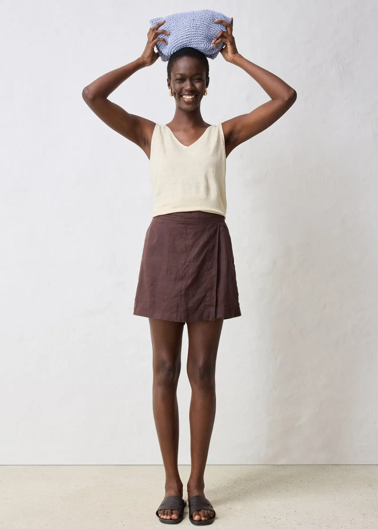 Femme bonprix Premium|Shorts|Jupe-short 100% lin