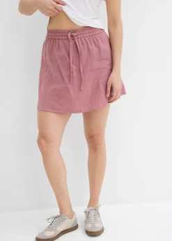 Femme bonprix Pantalons|Jupe-short en gaze de coton