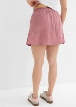 Femme bonprix Pantalons|Jupe-short en gaze de coton