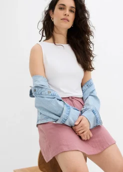 Femme bonprix Pantalons|Jupe-short en gaze de coton