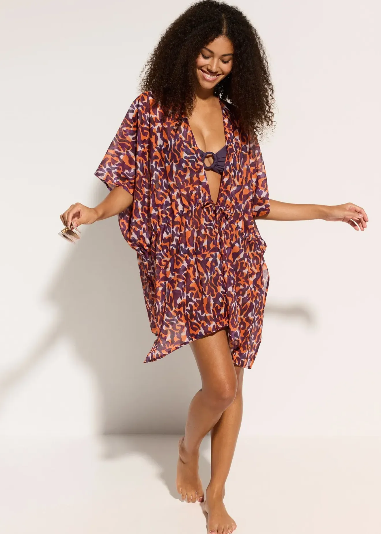 bonprix Kimono de plage avec détail à nouer|Femme Vêtements De Plage|Chemisiers