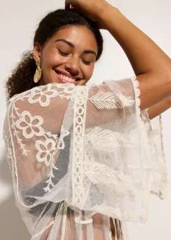 bonprix Kimono de plage transparent avec dentelle|Femme Vêtements De Plage|Chemisiers