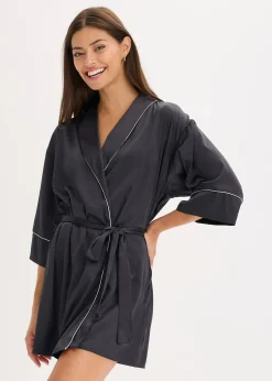 Femme bonprix Peignoirs|Dessous|Kimono en satin brillant