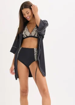 Femme bonprix Peignoirs|Dessous|Kimono en satin brillant