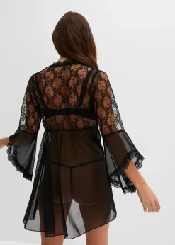 bonprix Kimono et string (ens. 2 pces)|Femme Guêpières & Déshabillés|Peignoirs