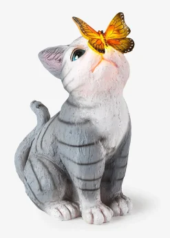bonprix Lampe déco solaire chat avec papillon| Jardin & Balcon·Déco De Jardin & Éclairage|Déco De Jardin & Éclairage