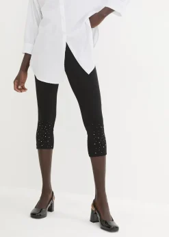 bonprix Legging 3/4 en coton extensible|Femme Pantalons