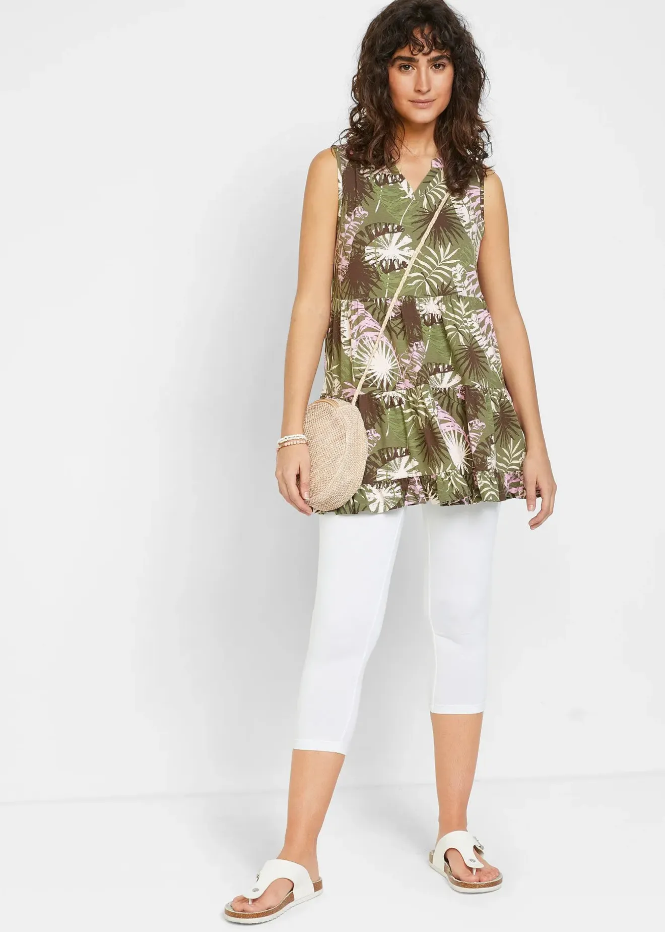 Femme bonprix Basiques|Pantalons|Legging corsaire à taille extensible