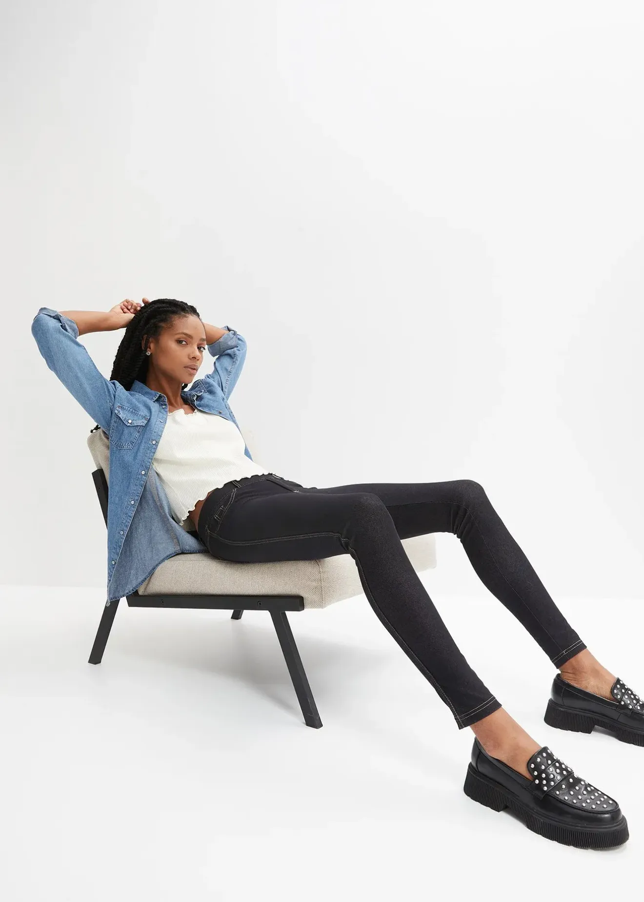 Femme bonprix Pantalons|Legging effet jean