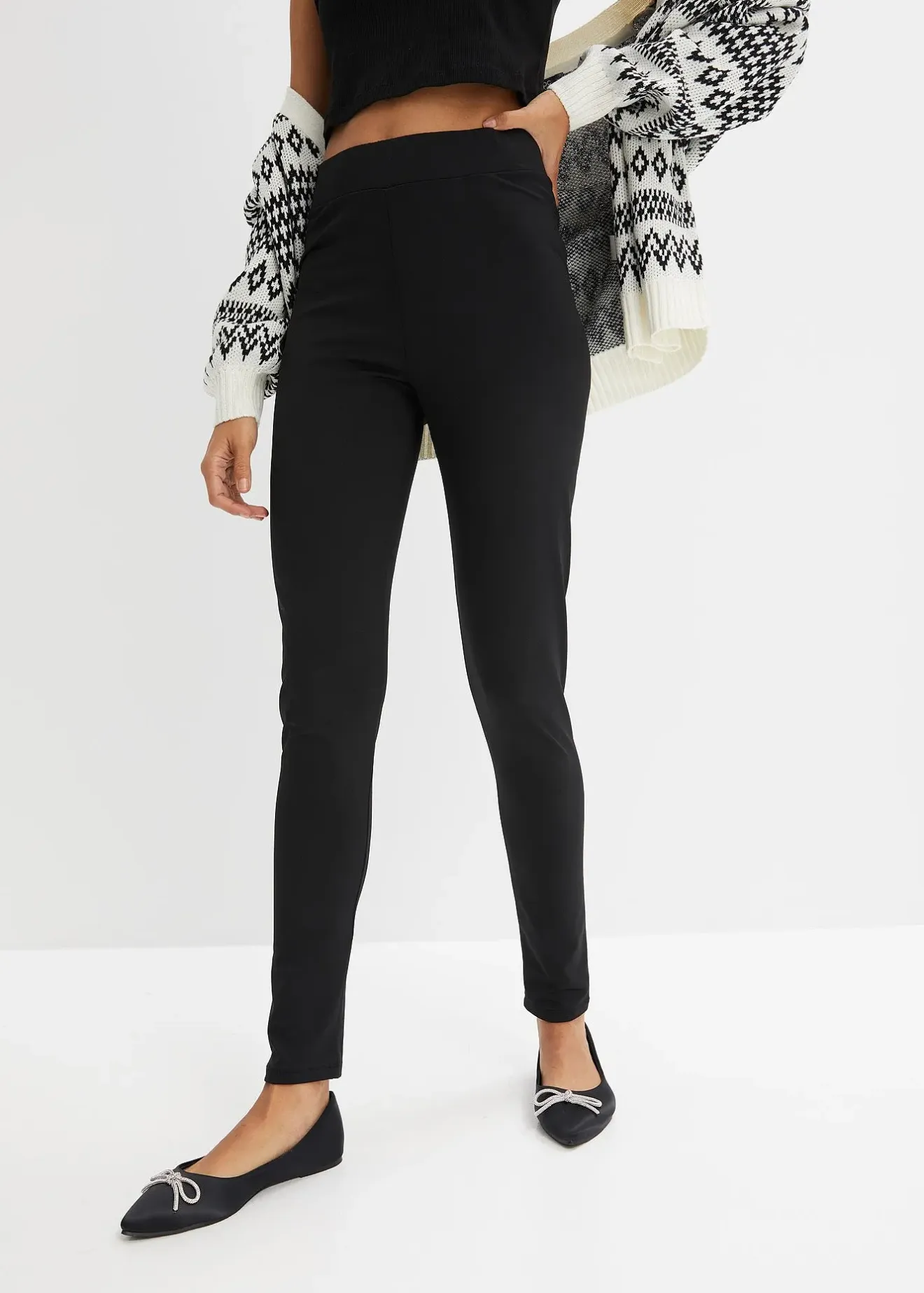 Femme bonprix Vêtements Thermiques|Pantalons|Legging thermique taille haute à large ceinture élastiquée