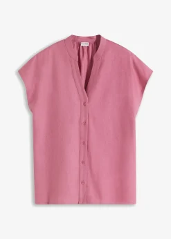 Femme bonprix Chemisiers|Léger chemisier manches courtes en lin mélangé