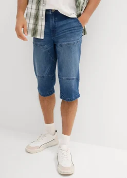 bonprix Long bermuda en jean extensible, Regular|Homme Shorts|Jeans
