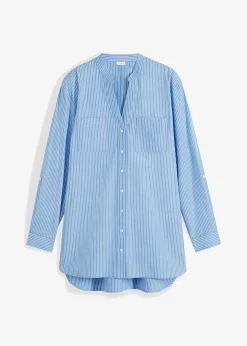 Femme bonprix Chemisiers|Long chemisier à manches retroussées