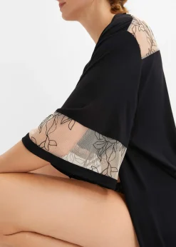 Femme bonprix Peignoirs|Dessous|Long kimono en viscose avec broderies