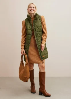 bonprix Longue doudoune sans manches à col montant|Femme Vestes & Manteaux