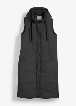 bonprix Longue doudoune sans manches à capuche et fentes latérales|Femme Vestes & Manteaux