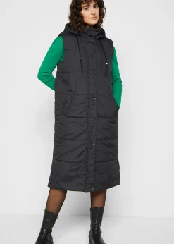 bonprix Longue doudoune sans manches à capuche et fentes latérales|Femme Vestes & Manteaux