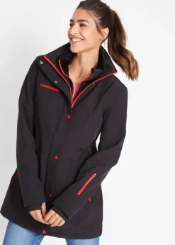 bonprix Longue parka en softshell extensible et déperlant|Femme Vestes & Manteaux