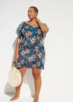 bonprix Longue tunique de plage en mousseline légère|Femme Vêtements De Plage|Chemisiers