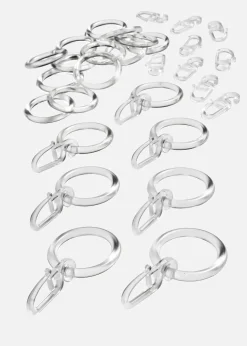 bonprix Lot de 30 anneaux de rideaux avec crochet| Salon·Tringles À Rideau|Tringles À Rideau