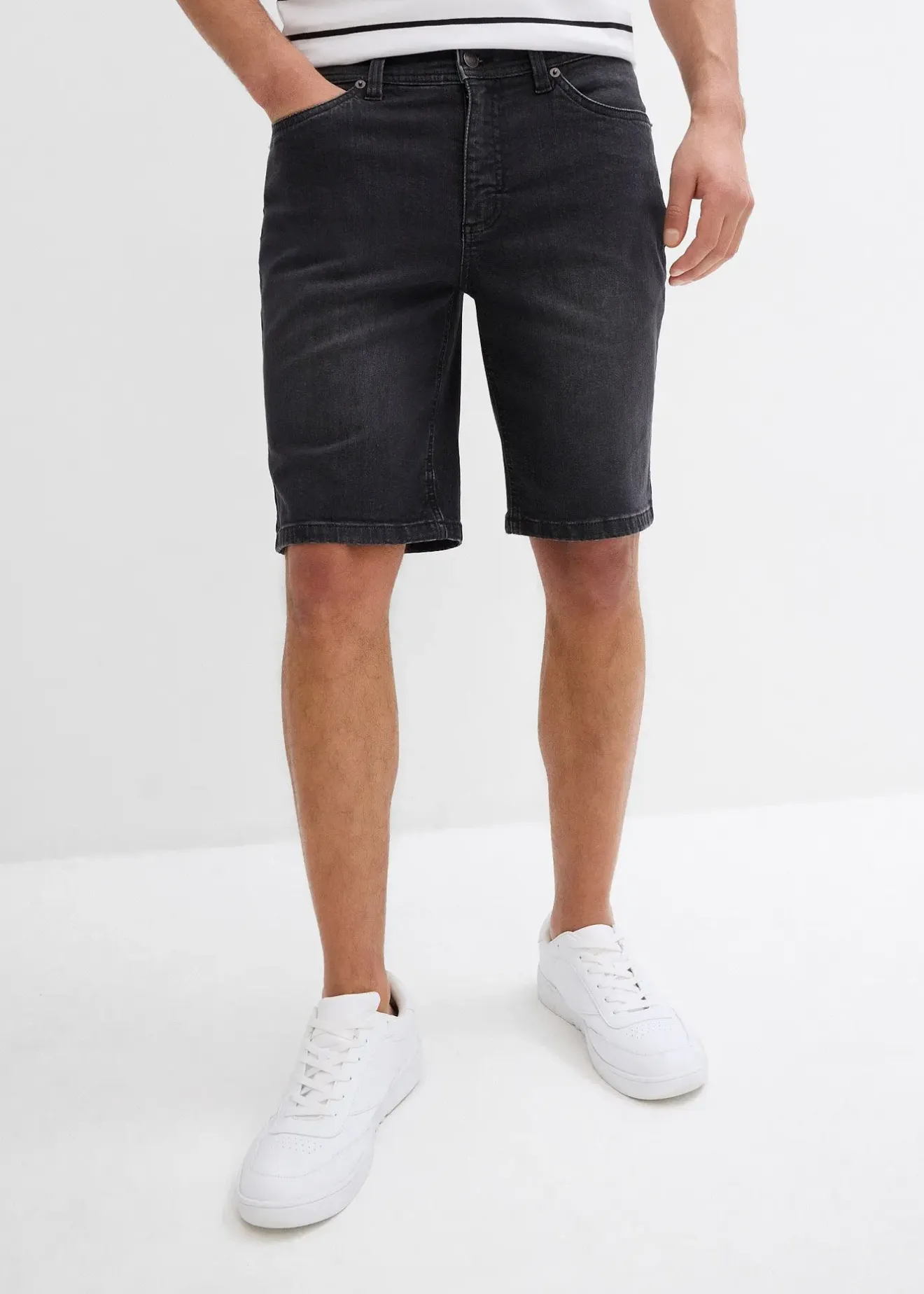 Homme bonprix Shorts|Jeans|Lot de 2 bermudas en jean extensible, regular