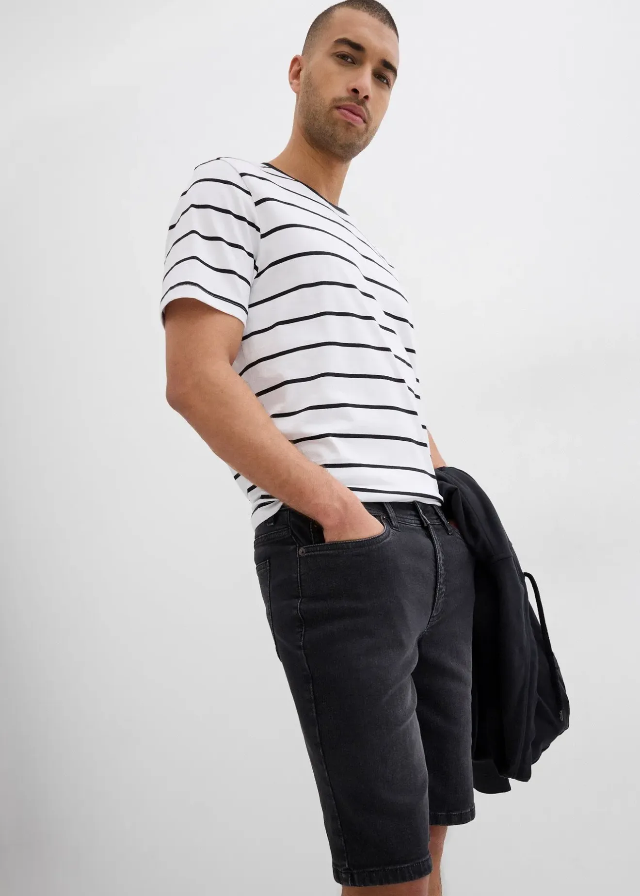 Homme bonprix Shorts|Jeans|Lot de 2 bermudas en jean extensible, regular