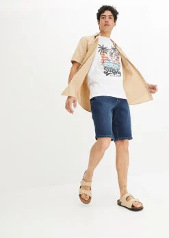 bonprix Lot de 2 bermudas en jean extensible, regular|Homme Shorts|Jeans