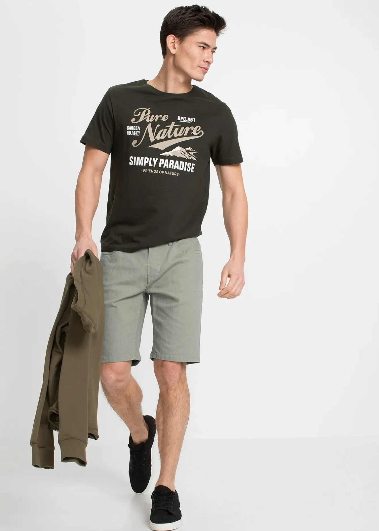 Homme bonprix Shorts|Pantalons|Lot de 2 bermudas extensibles, Regular