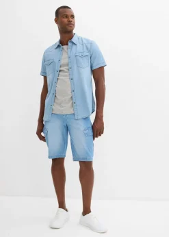 Homme bonprix Shorts|Jeans|Lot de 2 bermudas loose en denim léger 100% coton