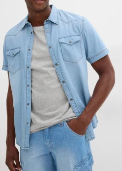 Homme bonprix Shorts|Jeans|Lot de 2 bermudas loose en denim léger 100% coton