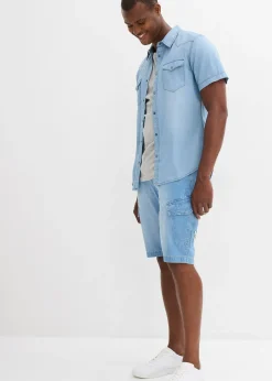 Homme bonprix Shorts|Jeans|Lot de 2 bermudas loose en denim léger 100% coton
