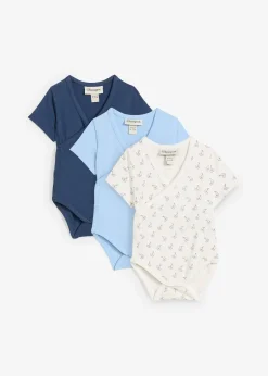 bonprix Lot de 3 bodies bébé croisés manches courtes, 100% coton|Enfant Vêtements Enfant|Lot De 2 Articles Et Plus