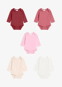 bonprix Lot de 5 bodies bébé manches longues 100% coton|Enfant Vêtements Enfant|Lot De 2 Articles Et Plus