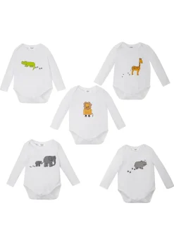 bonprix Lot de 5 bodies bébé manches longues|Enfant Vêtements Enfant|Lot De 2 Articles Et Plus
