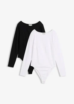Femme bonprix Basiques|T-Shirts & Tops|Lot de 2 bodys manches longues
