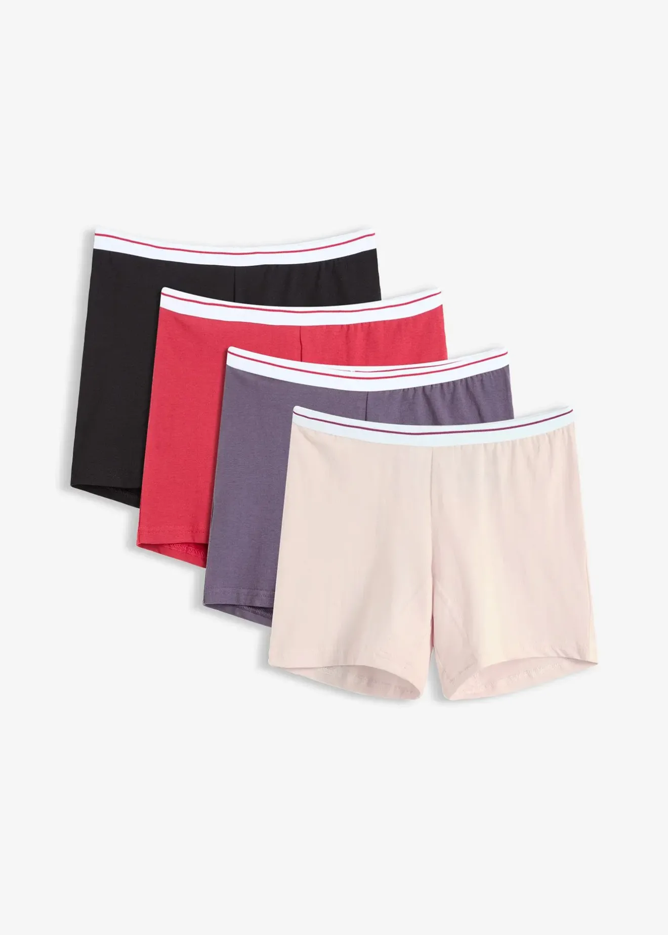 bonprix Lot de 4 boxers coton mi-longs pour femme|Femme Lingerie Coton|Bas