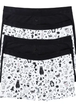 Femme bonprix Bas|Lingerie Coton|Lot de 4 boxers femme