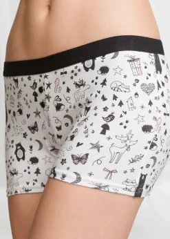 Femme bonprix Bas|Lingerie Coton|Lot de 4 boxers femme