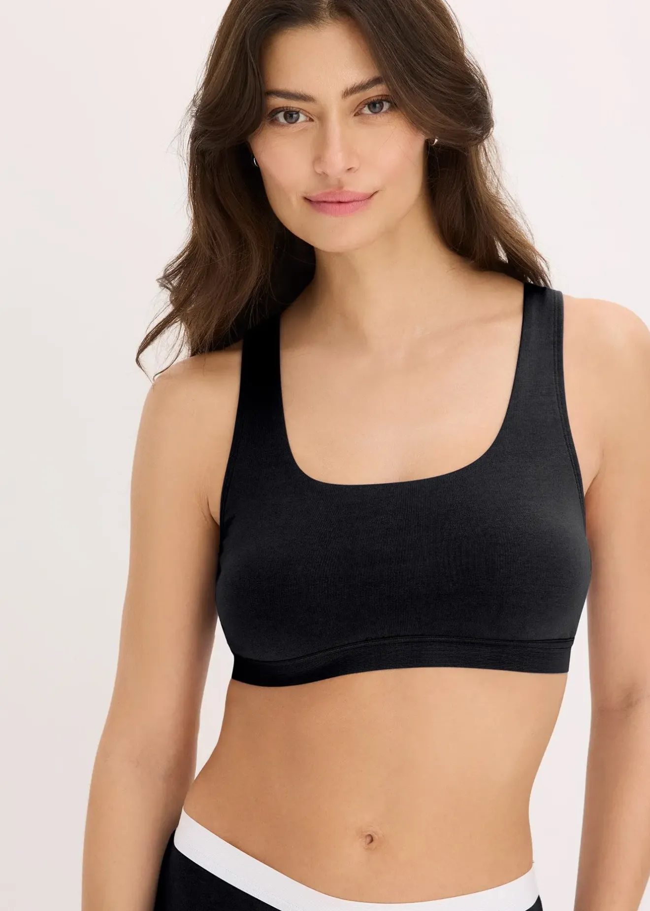 bonprix Lot de 3 brassières coton extensible|Femme Sous-Vêtements Sport|Lingerie Coton