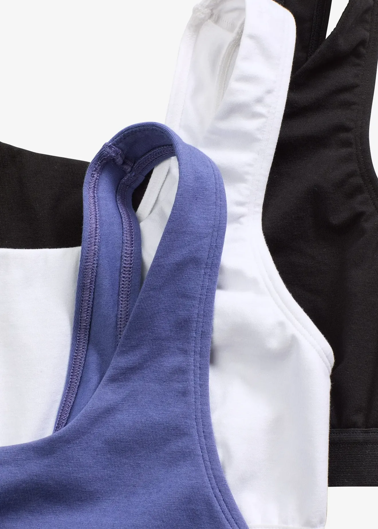 bonprix Lot de 3 brassières coton extensible|Femme Sous-Vêtements Sport|Lingerie Coton