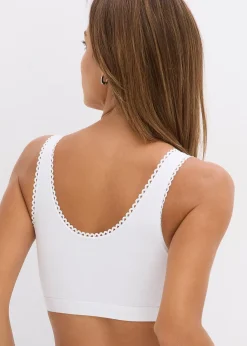 bonprix Lot de 2 brassières réversibles en coton extensible|Femme Basiques|Soutiens-Gorge