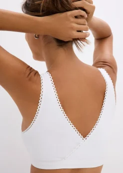 bonprix Lot de 2 brassières réversibles en coton extensible|Femme Basiques|Soutiens-Gorge