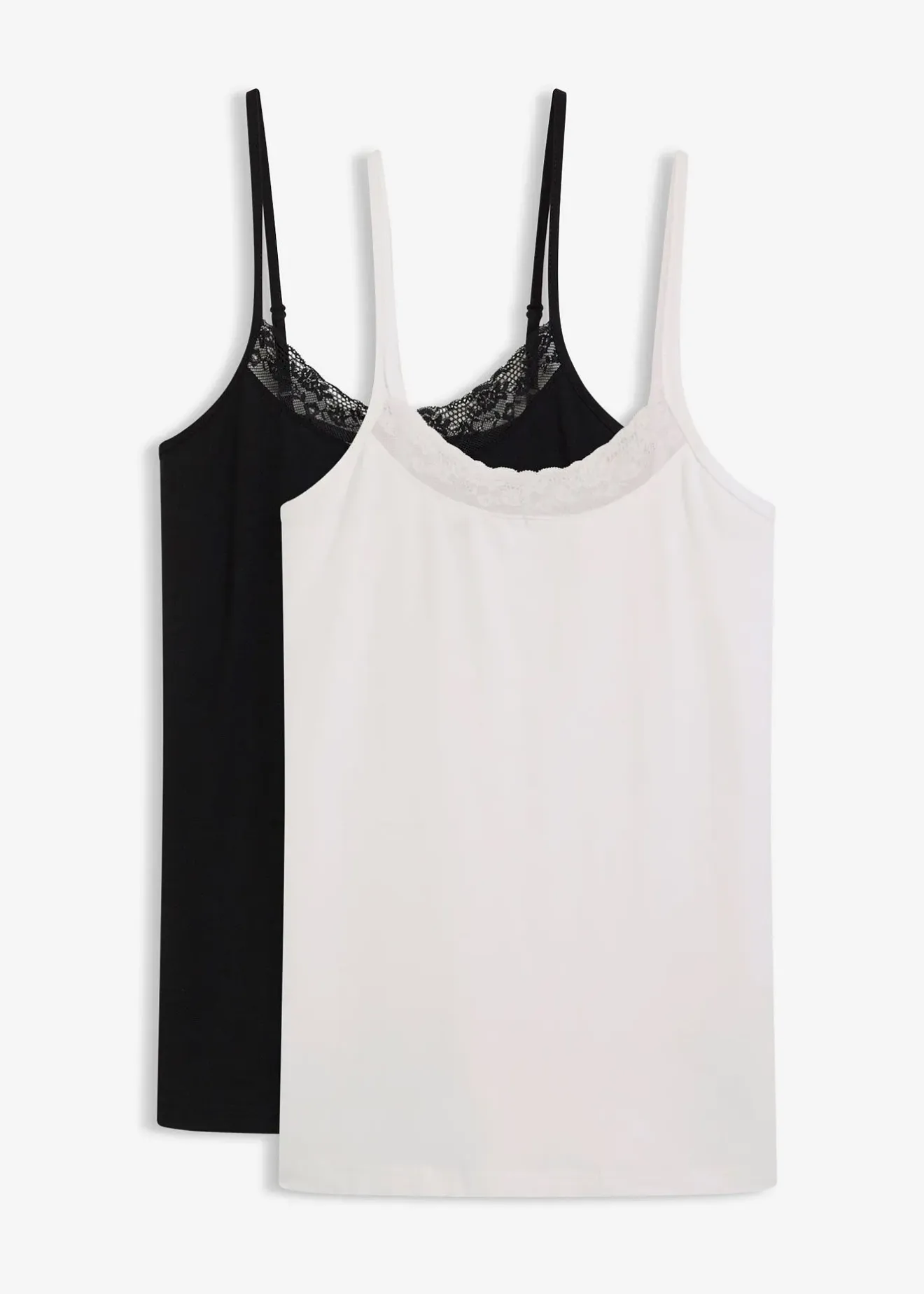 bonprix Lot de 2 caracos avec dentelle|Femme Lingerie Coton