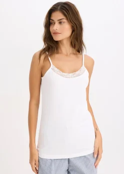 bonprix Lot de 2 caracos avec dentelle|Femme Lingerie Coton