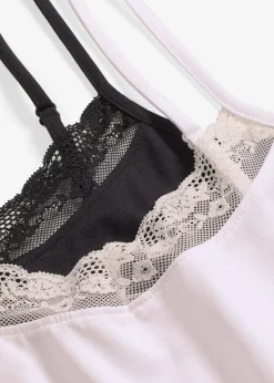 bonprix Lot de 2 caracos avec dentelle|Femme Lingerie Coton