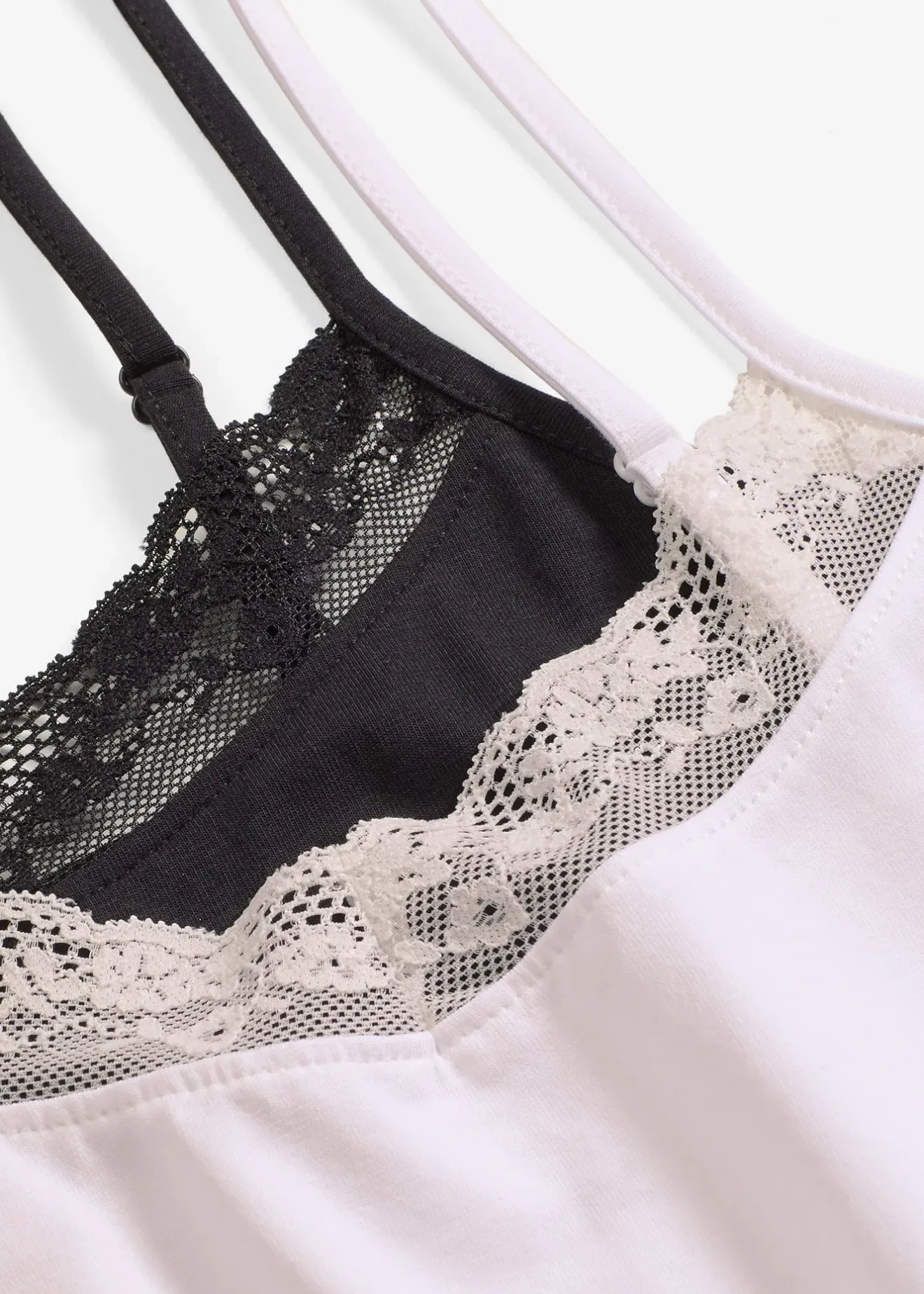 bonprix Lot de 2 caracos avec dentelle|Femme Lingerie Coton