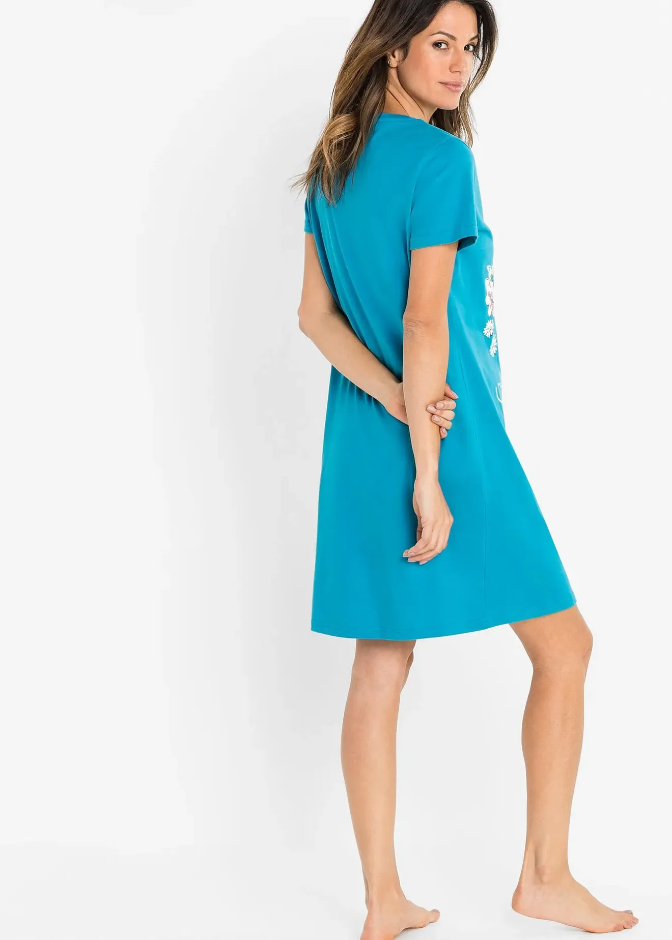 bonprix Lot de 2 chemises de nuit courtes 100% coton|Femme Lingerie Nuit